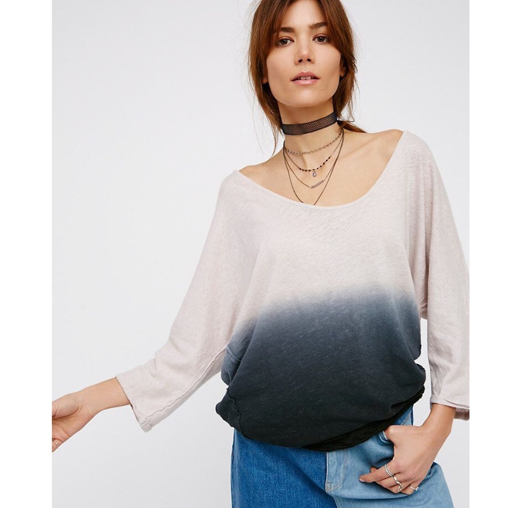 Free People Strawberry Ombré Oversized Knit Tee